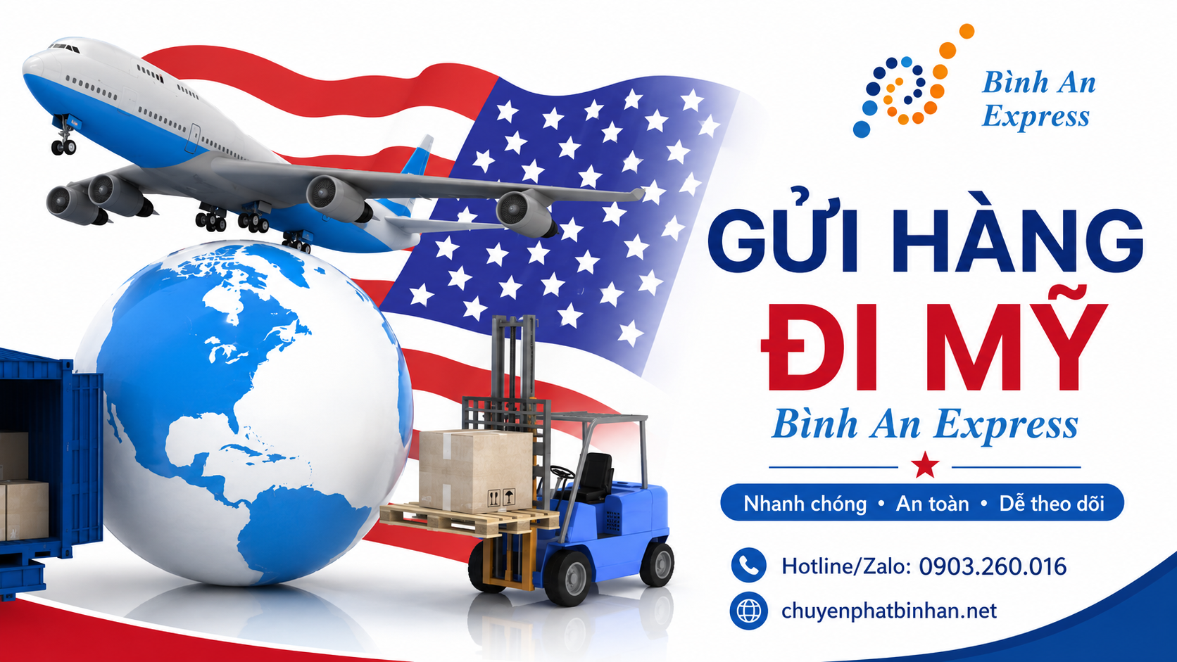 Gửi hàng đi Mỹ cùng Bình An Express