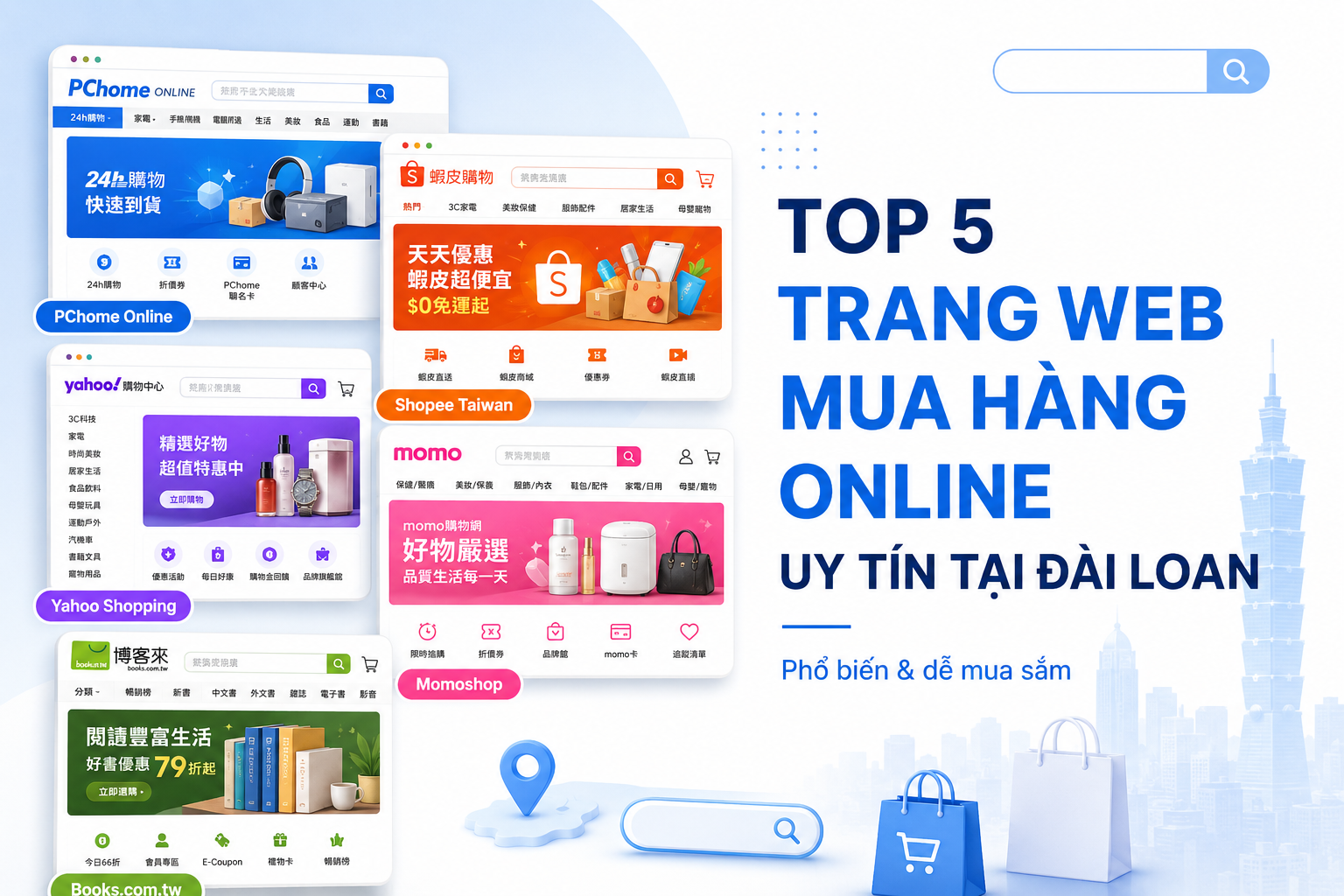 Top 5 trang web mua hàng online uy tín tại Đài Loan