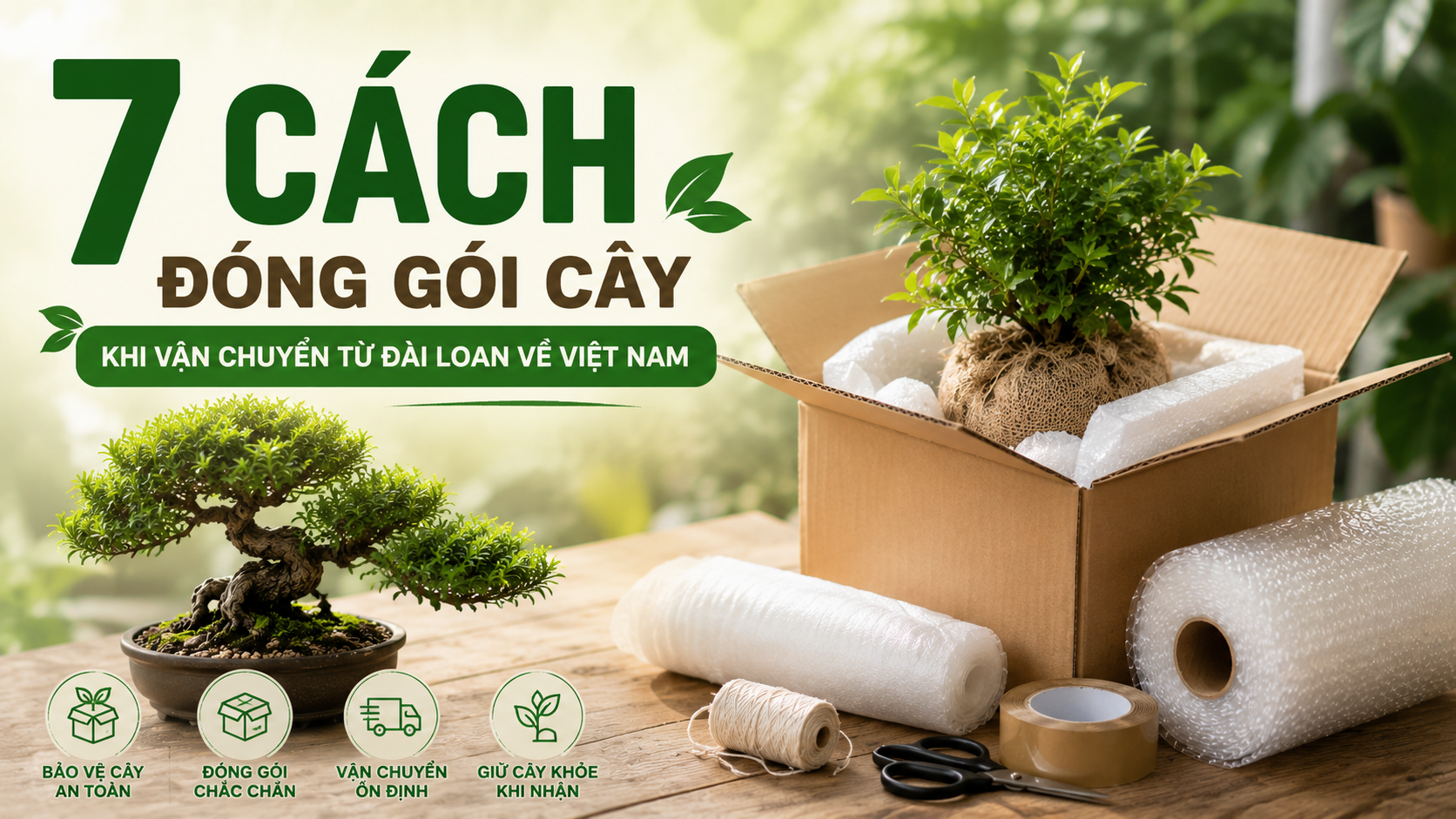 7 cách đóng gói cây vận chuyển từ Đài Loan về Việt Nam