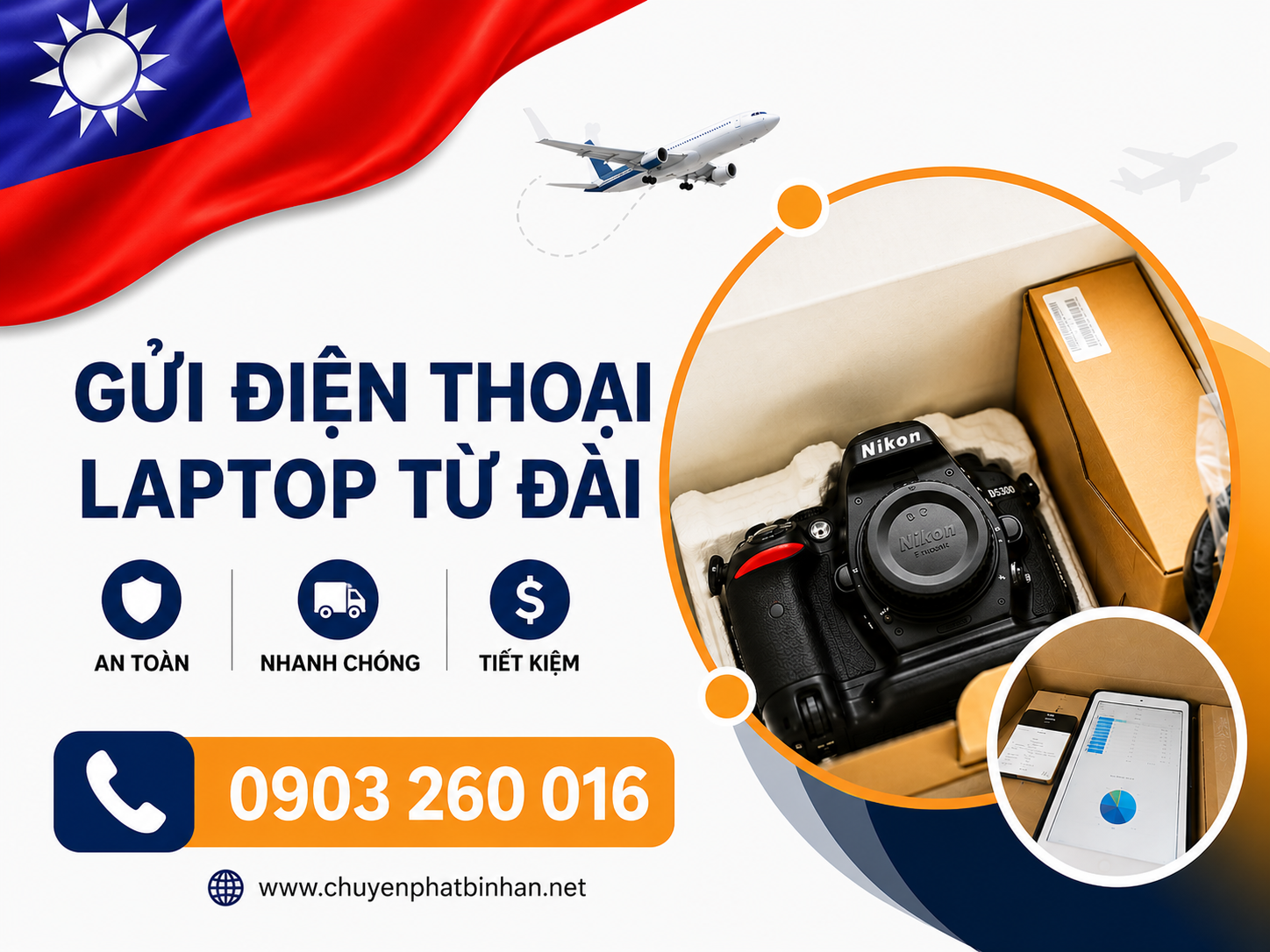 Gui dien thoai laptop tu dai loan ve viet nam