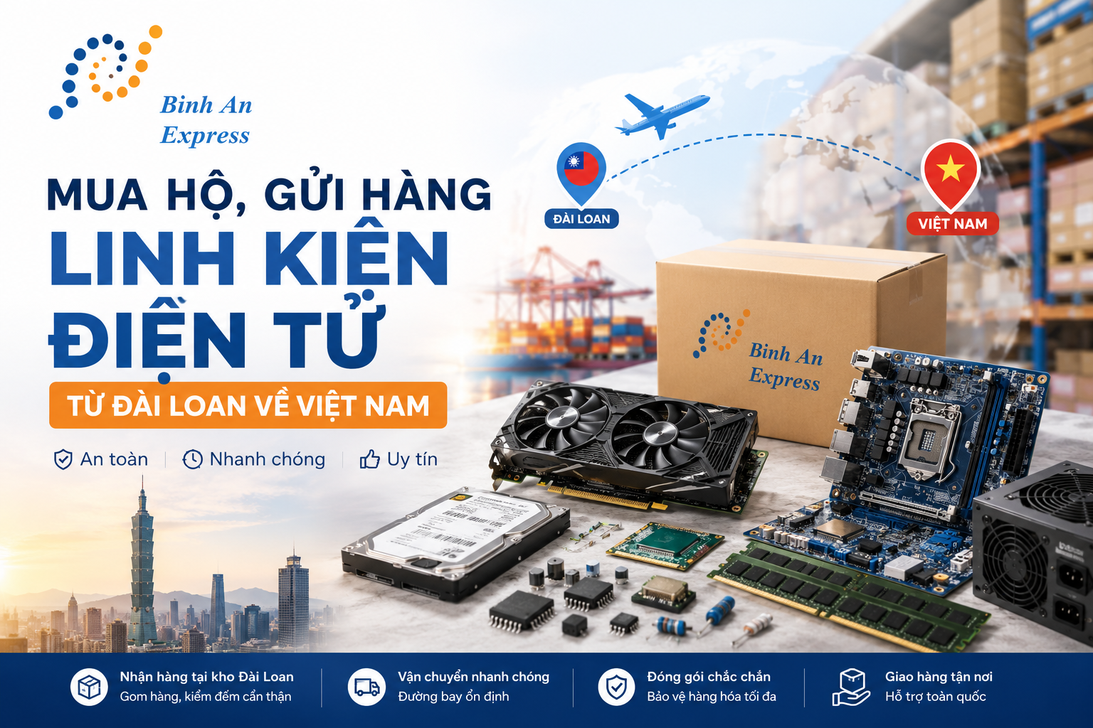 Mua hộ, gửi hàng linh kiện điện tử Đài Loan