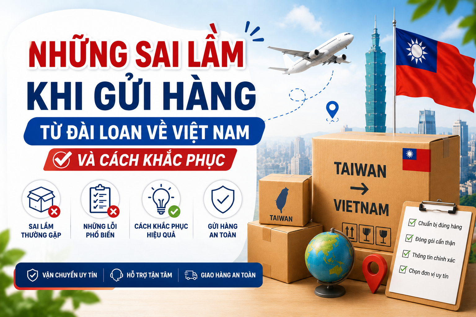 Những sai lầm khi gửi hàng từ Đài Loan về Việt Nam và cách khắc phục